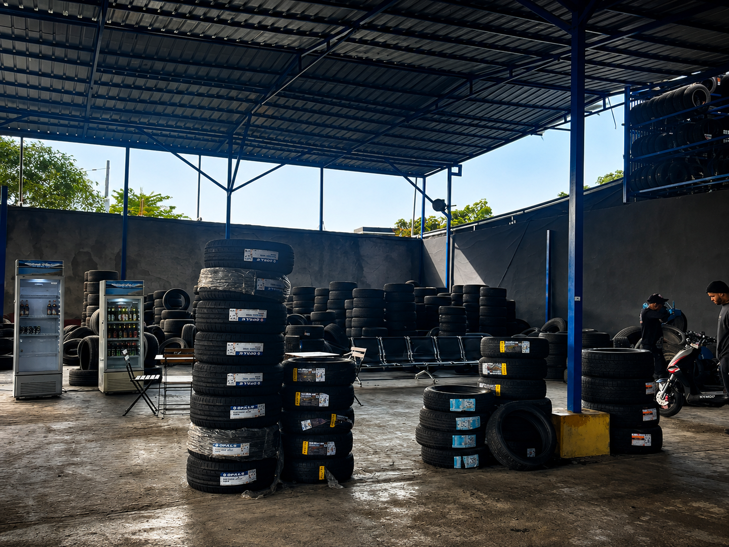 Inventario de neumáticos nuevos y usados disponibles en Gomicentro Roa, Bonao